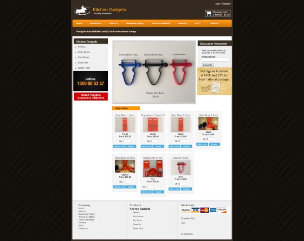Website Design for Kitchen Gadgets Sydney NSW