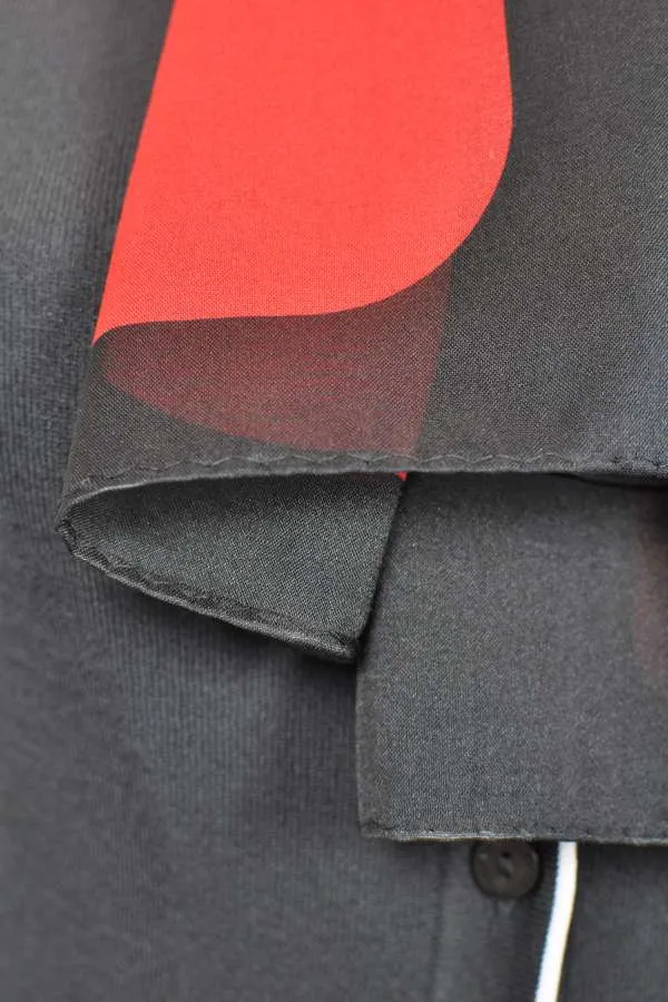 Cubed Patterned Neck Scarf Red_3