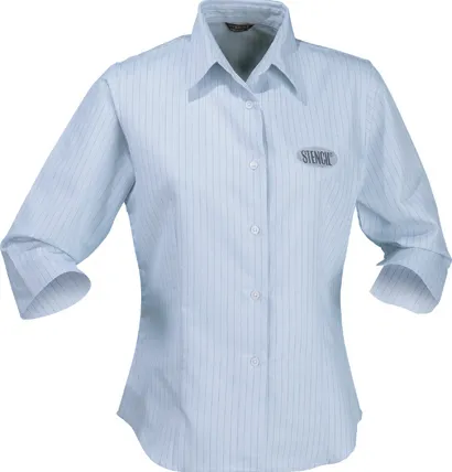 Ladies Pinpoint 3/4 Sleeved Shirt_5