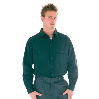 Cotton Drill Work Shirtshort Sleeve_2