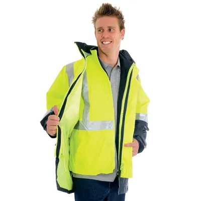 Hivis 4 In 1 Two Tone Breathable Jacket With Vest & 3m R tape_1