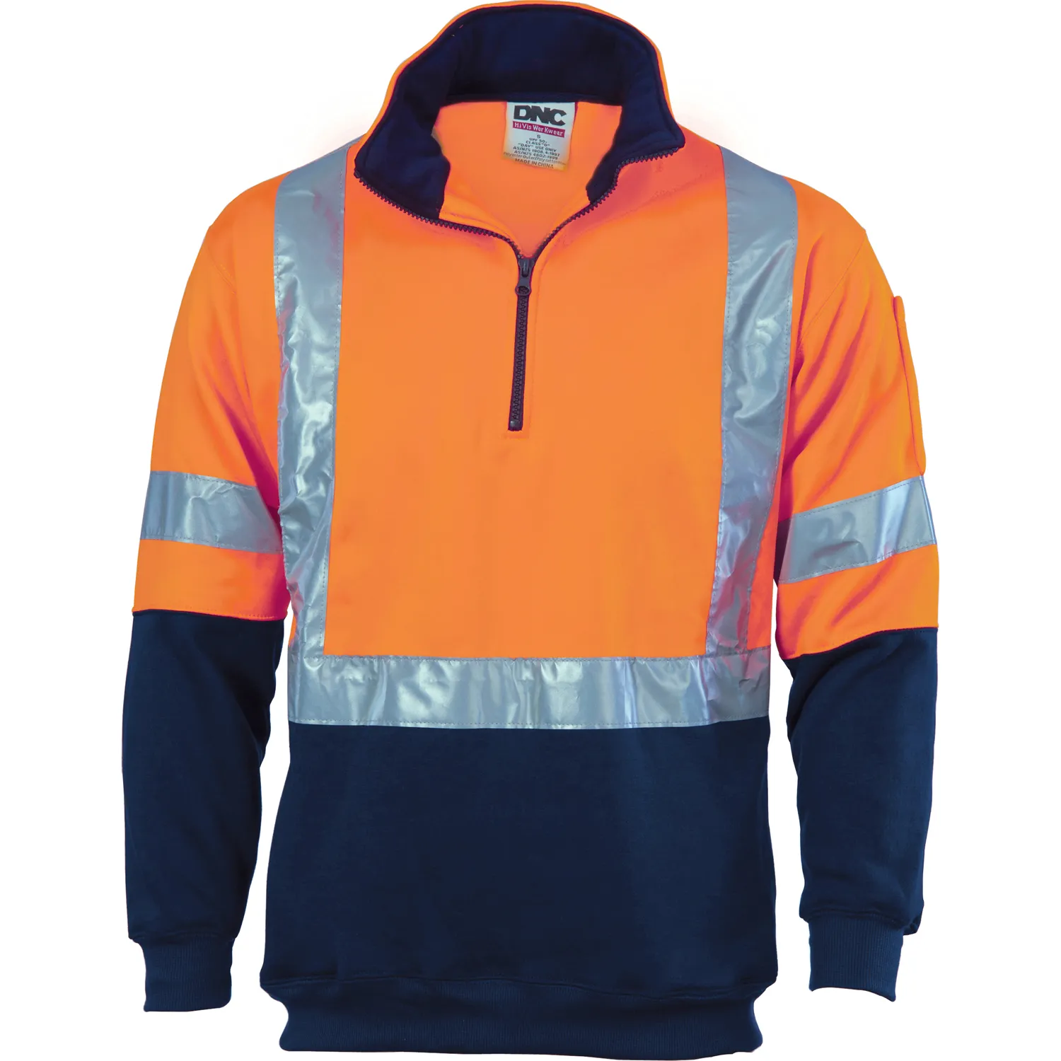 Hivis 1/2 Zip Fleecy With Back & Additional Tape On Tail_1