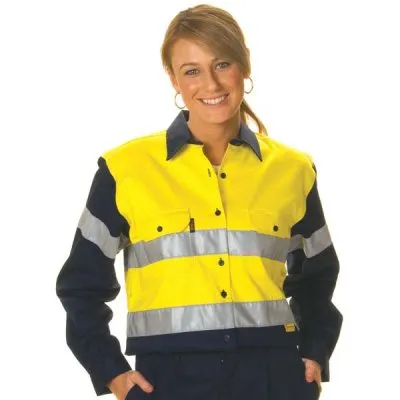 Ladies Hivis Two Tone Drill Shirt With 3m 8910 R tape L s_1