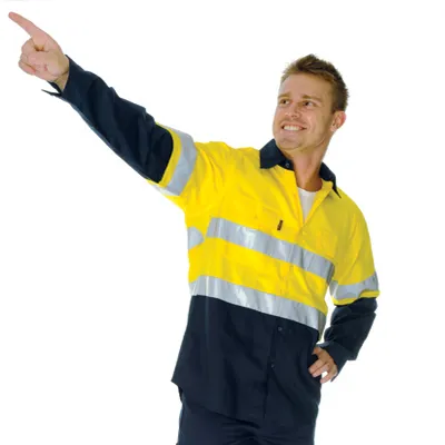 Hivis Cool-breeze Vertical Vented Cotton Shirt With 3m 8906 R tapel s_1