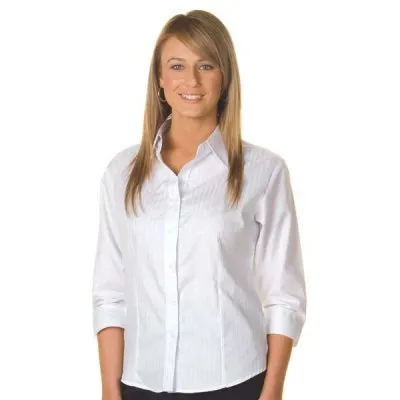 Ladies Tonal Stripe Shirts 3/4 Sleeve_1