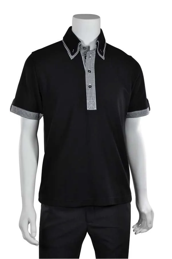 Mens Polo Shirt With Check Trim_1