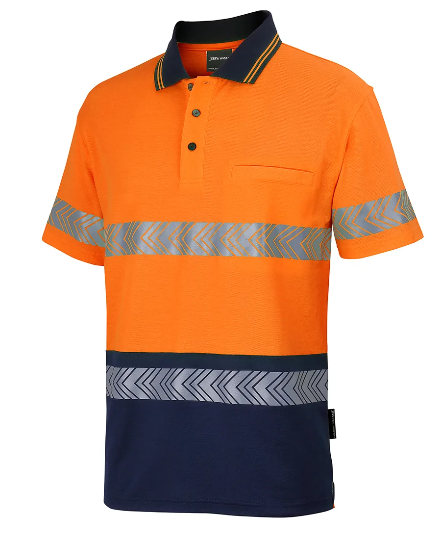 HI VIS (D+N) COTTON BACK S/S SEGMENTED TAPE POLO_8