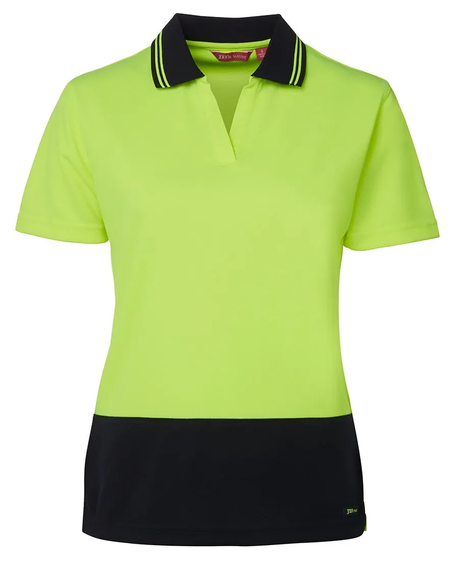 HI VIS LADIES S/S NON BUTTON POLO_1