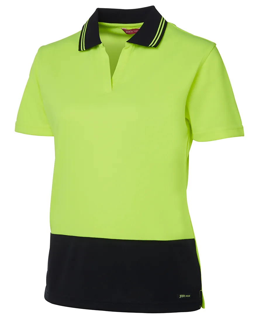 HI VIS LADIES S/S NON BUTTON POLO_2