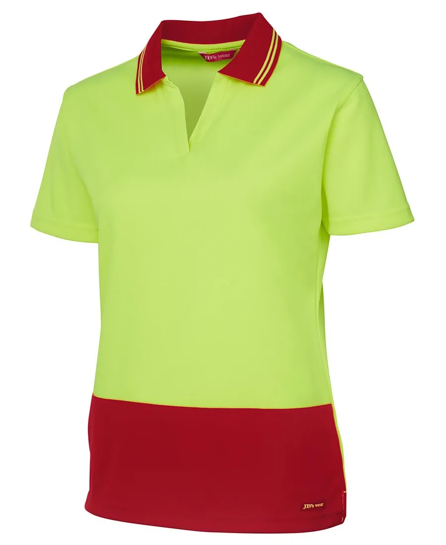 HI VIS LADIES S/S NON BUTTON POLO_6