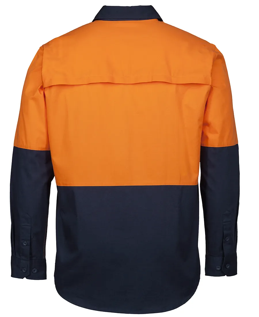 HI VIS CLOSE FRONT L/S 150G WORK SHIRT_3
