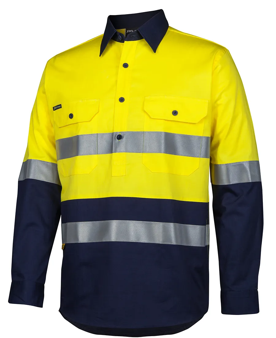 HI VIS (D+N) CLOSE FRONT L/S 150G WORK SHIRT_6