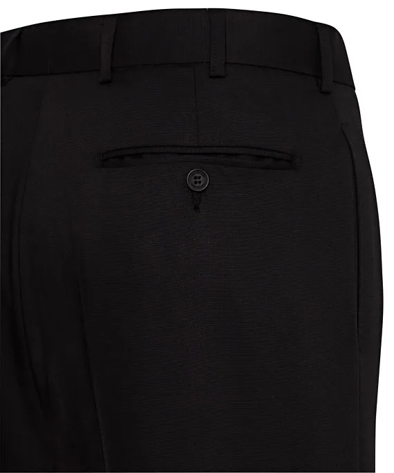 Black Flat Front, High Twist Yarn, Nail Head Fabric Trouser_2