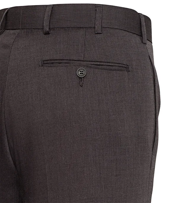 Charcoal Flat Front, High Twist Yarn, Nail Head Fabric Trouser_2