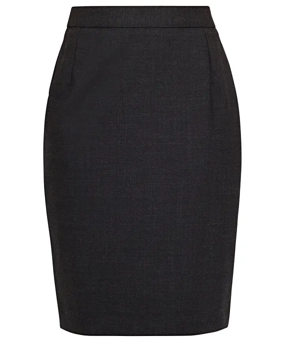 Stretch Wool Blend Plain Weave Suit Separate Skirt_2