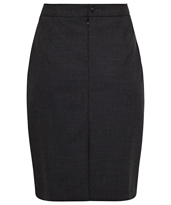 Stretch Wool Blend Plain Weave Suit Separate Skirt_5