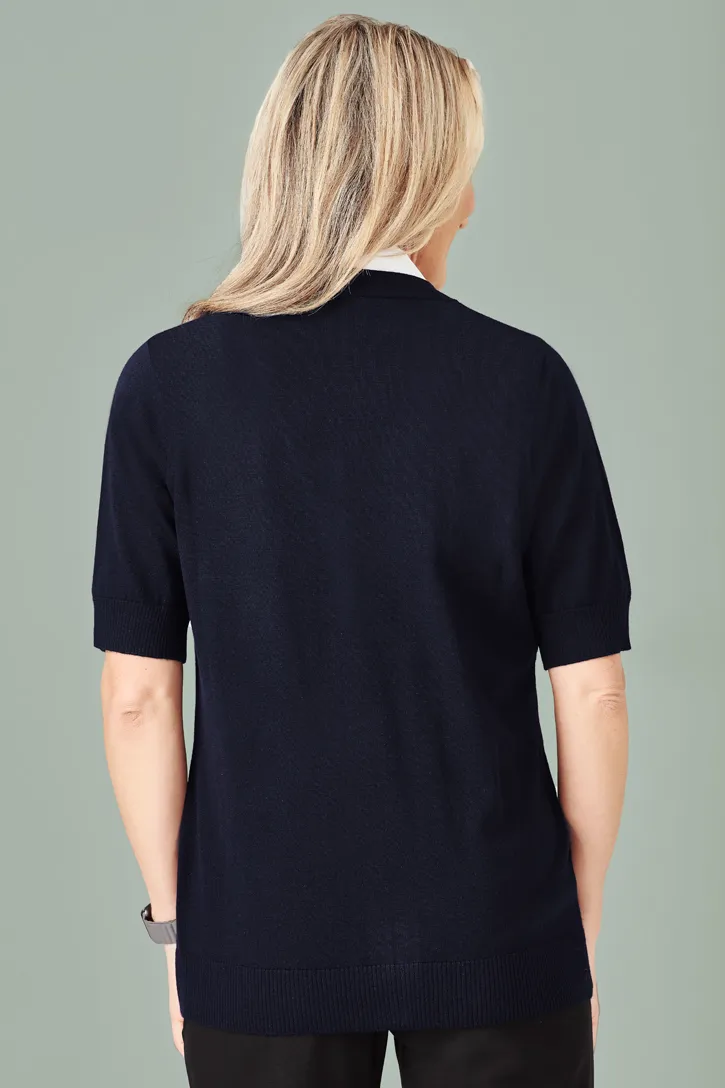 Womens Zip Front Short Sleeve Knit_5