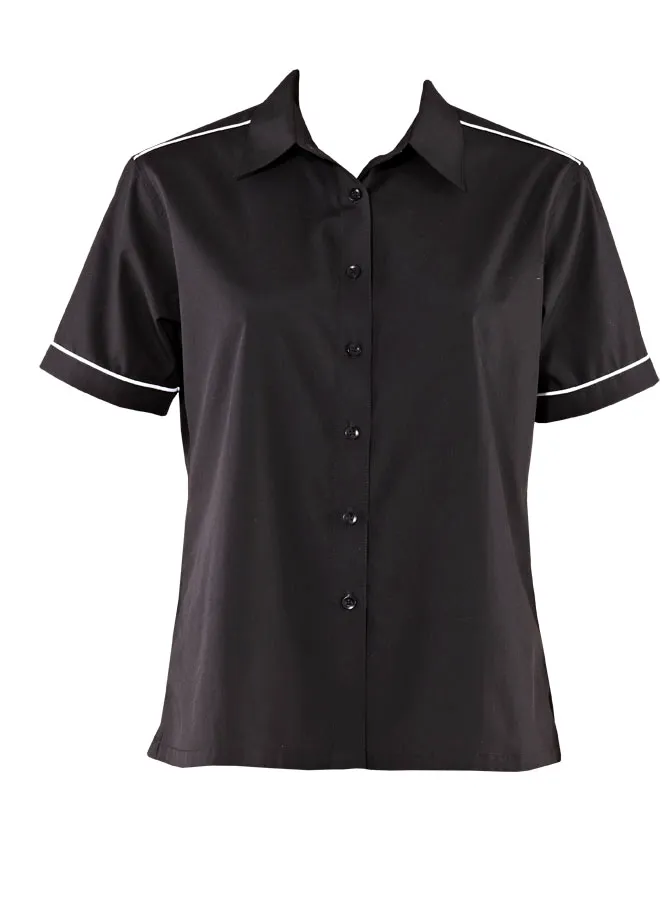 Ladies Short Sleeve Shirt With Piping Detail_1