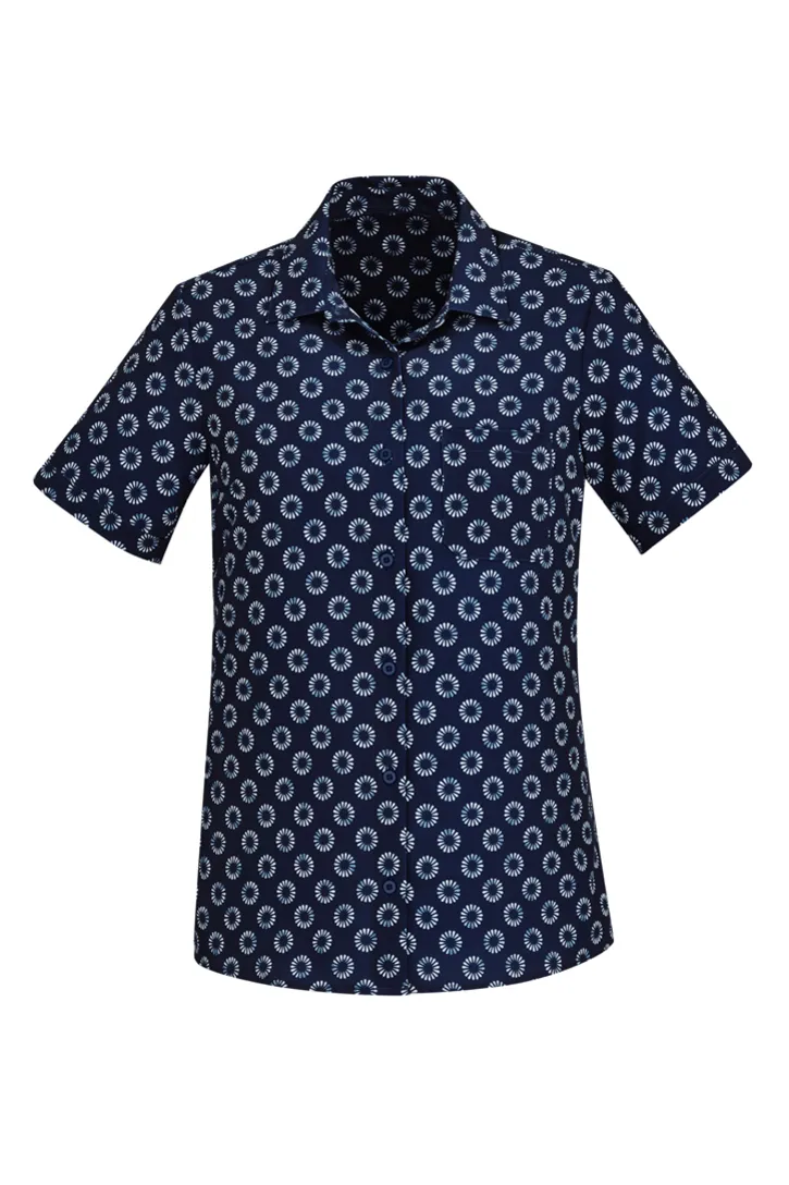 Womens Easy Stretch Daisy Print Short Sleeve Shirt_20