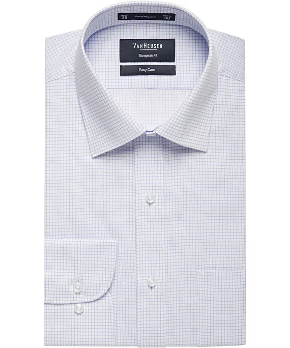 Cotton Polyester Yarn Dyed Check European Fit Shirt_3