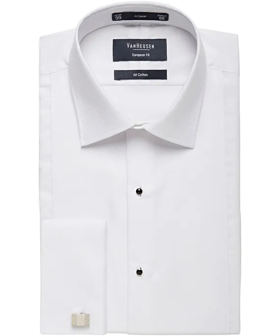 Formal/Dinner Semi Spread Collar Marcella Front European Fit Shirt_2