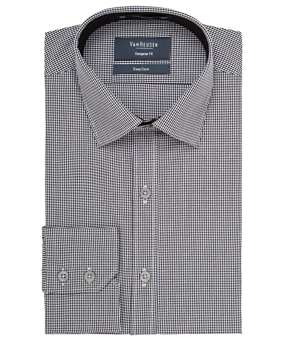 Cotton Polyester Yarn Dyed Check European Fit Shirt_5