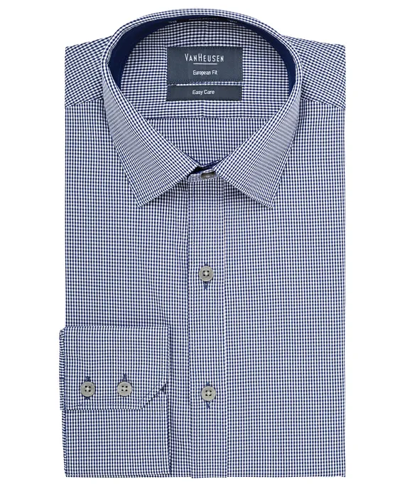 Cotton Polyester Yarn Dyed Check European Fit Shirt_6