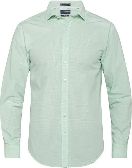 MENS EUROPEAN TAILORED FIT SHIRT COTTON POLYESTER YARN DYED CHECK EASY CARE_2