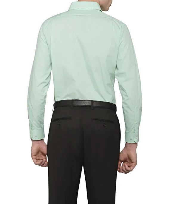 MENS EUROPEAN TAILORED FIT SHIRT COTTON POLYESTER YARN DYED CHECK EASY CARE_4