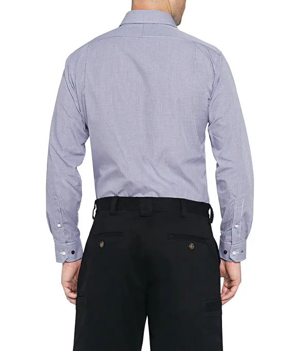 MENS EUROPEAN TAILORED FIT SHIRT COTTON POLYESTER YARN DYED CHECK EASY CARE_7