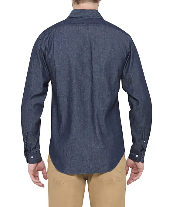 MENS EUROPEAN TAILORED FIT SHIRT 100% PREMIUM DENIM COTTON_2