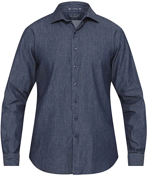 MENS EUROPEAN TAILORED FIT SHIRT 100% PREMIUM DENIM COTTON_5
