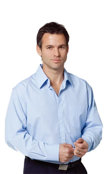 Mens Pin Stripe Long Sleeve Shirt_1