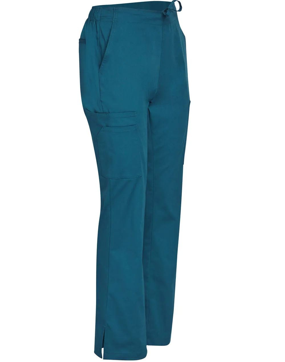 Ladies Semi-Elastic Waist Tie Solid Colour Scrub Pants_6