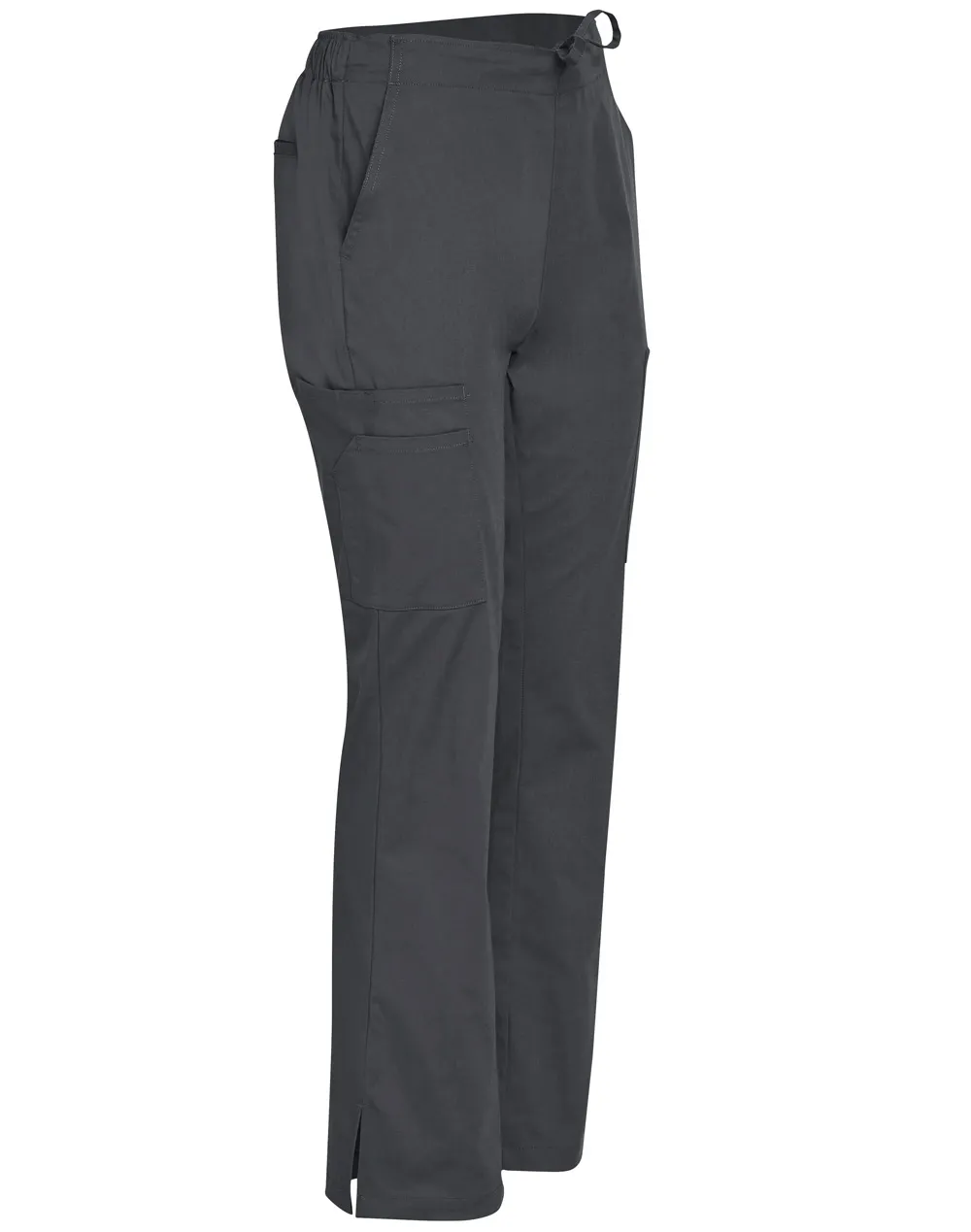 Ladies Semi-Elastic Waist Tie Solid Colour Scrub Pants_13