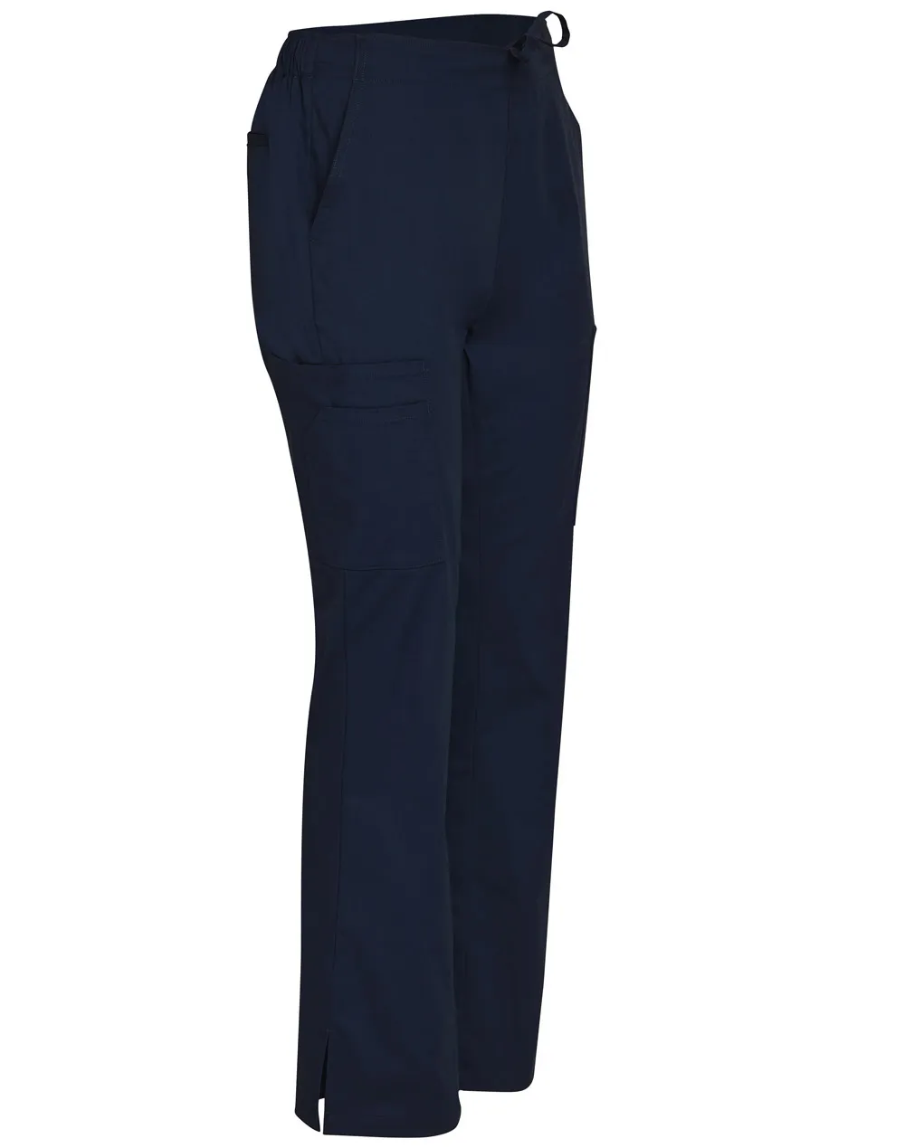 Ladies Semi-Elastic Waist Tie Solid Colour Scrub Pants_17