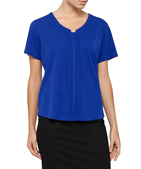 WOMENS RELAXED FIT JERSEY TOP POLYESTER V NECK EASY CARE_7