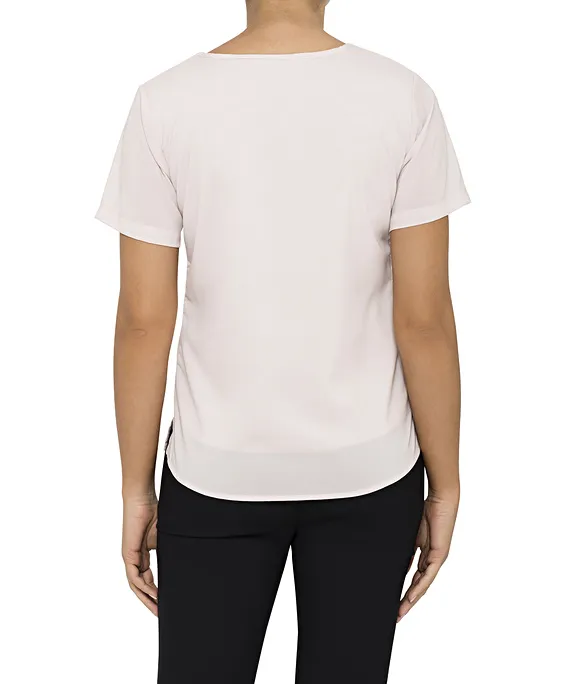 WOMENS RELAXED FIT JERSEY TOP POLYESTER ELASTANE PLEATED SHORT SLEEVE_10