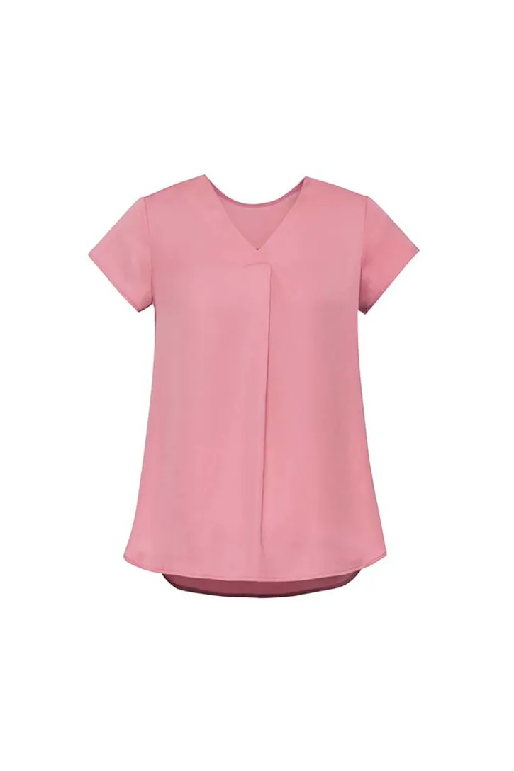 Womens Kayla V-neck Pleat Blouse_2