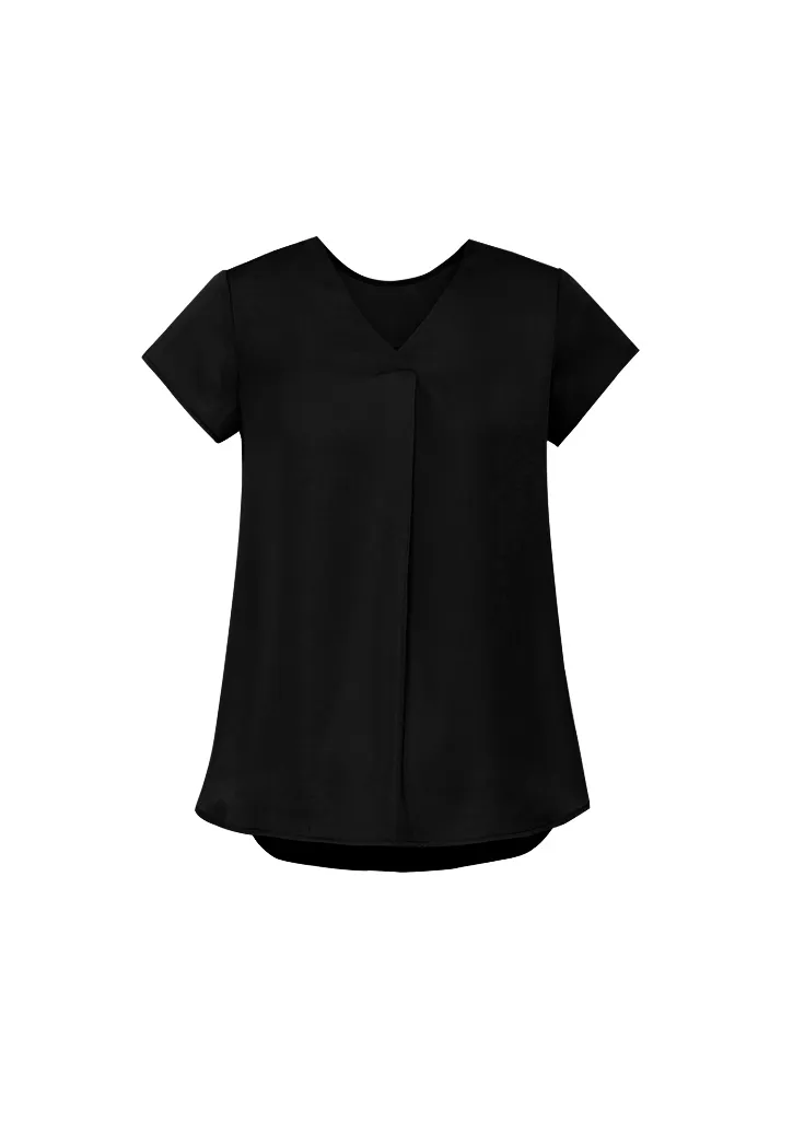Womens Kayla V-neck Pleat Blouse_4