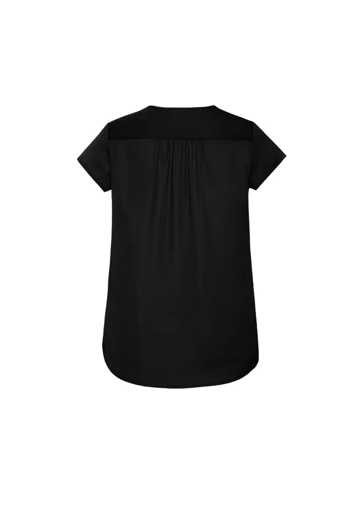 Womens Kayla V-neck Pleat Blouse_5