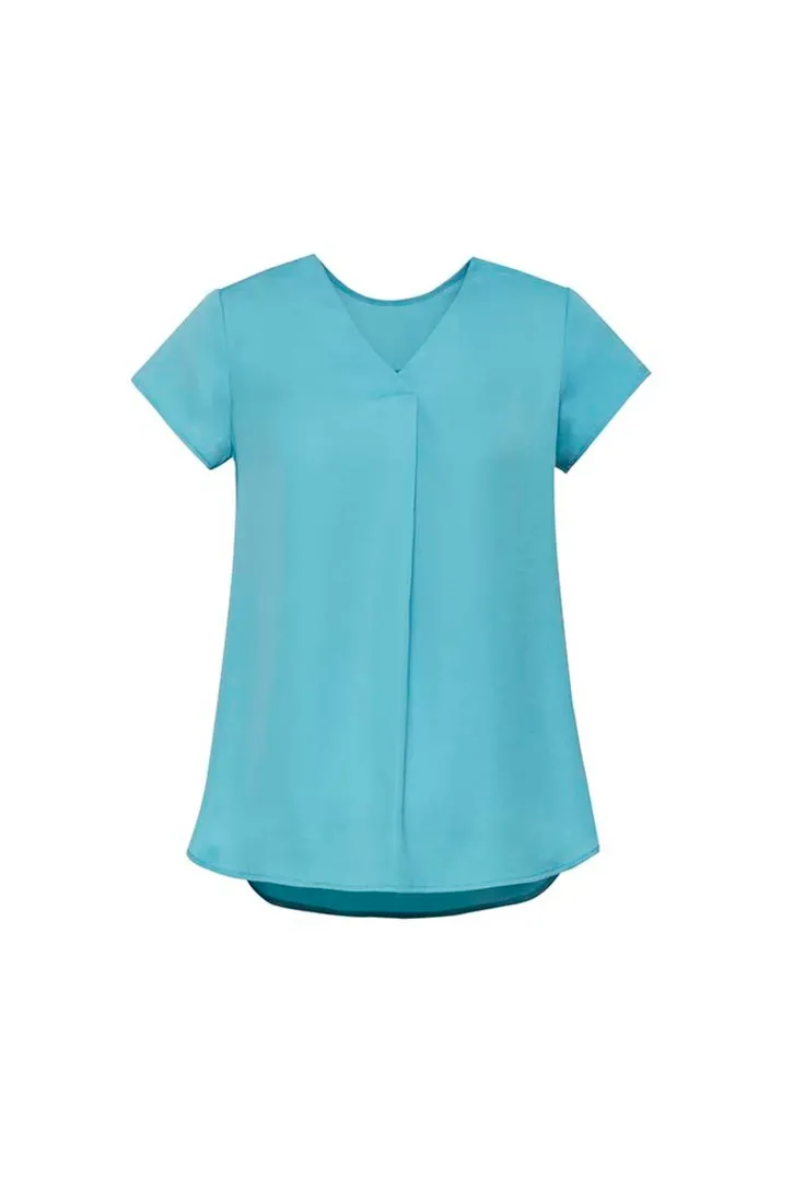 Womens Kayla V-neck Pleat Blouse_6