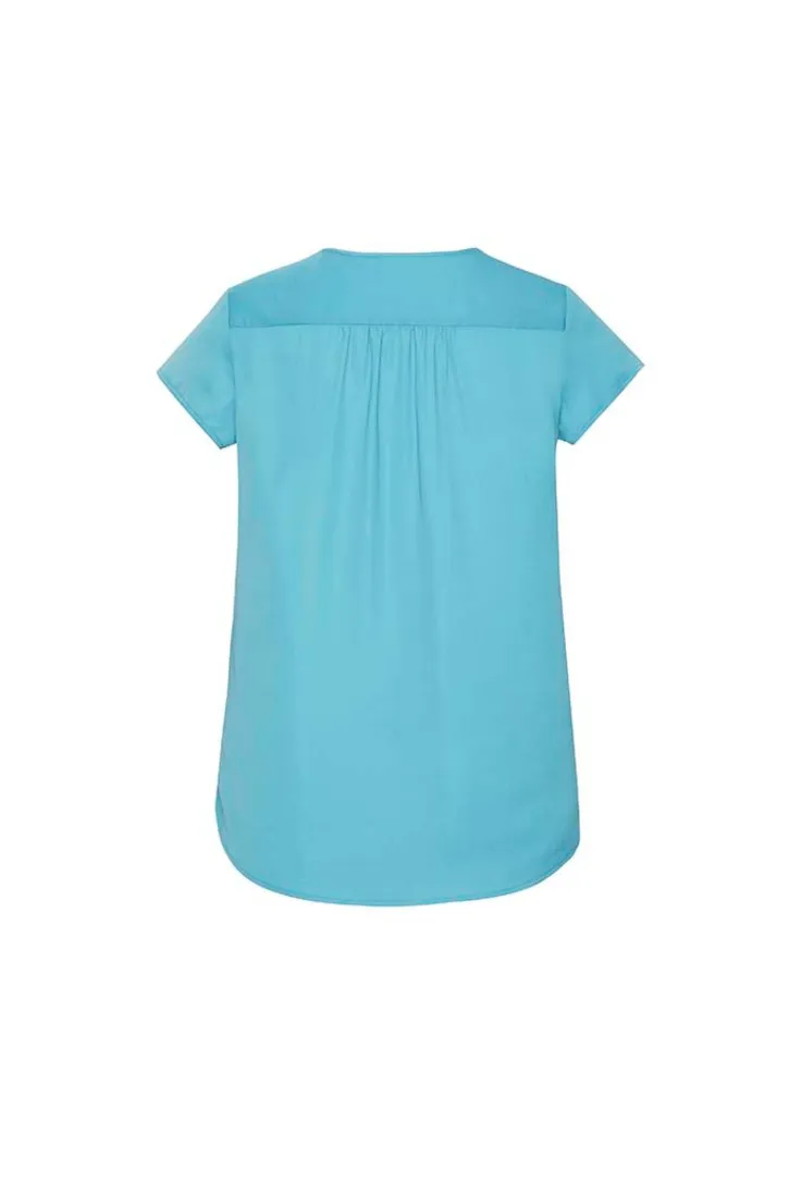 Womens Kayla V-neck Pleat Blouse_7