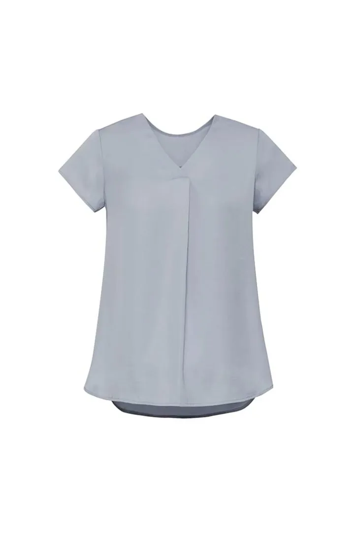 Womens Kayla V-neck Pleat Blouse_8