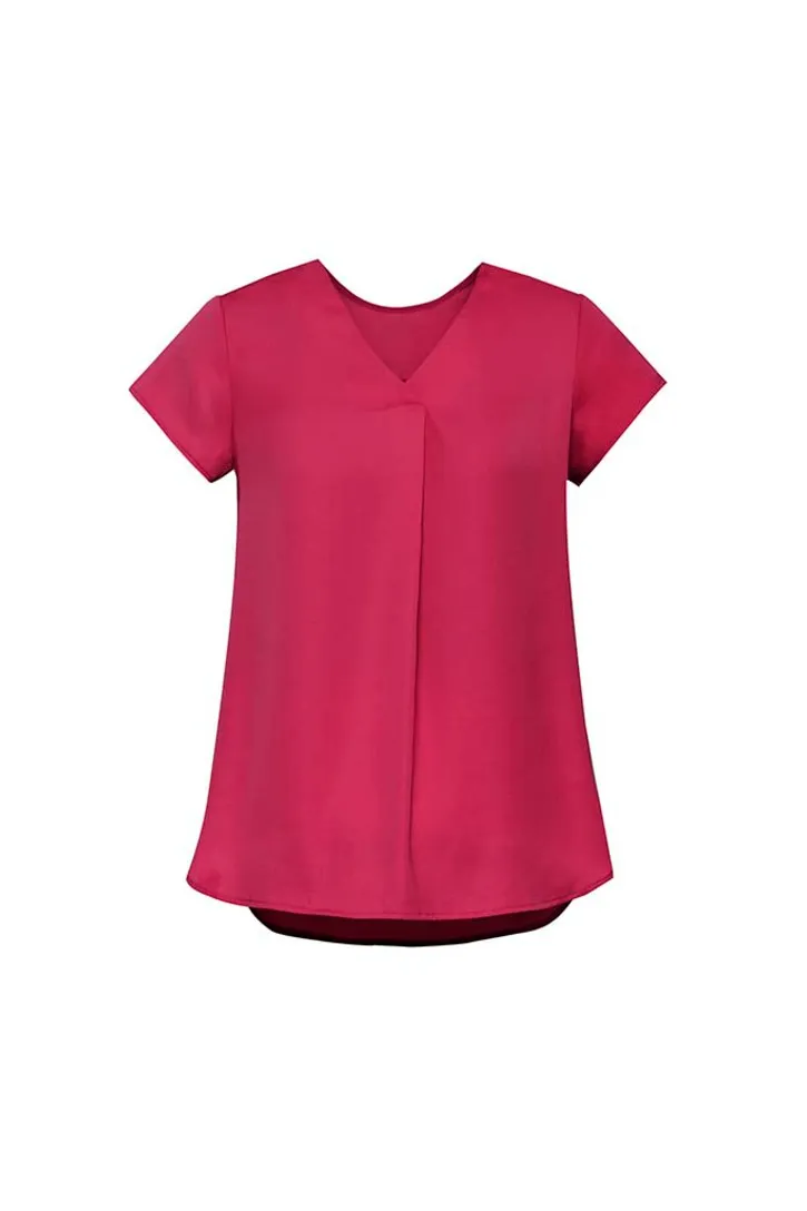 Womens Kayla V-neck Pleat Blouse_10