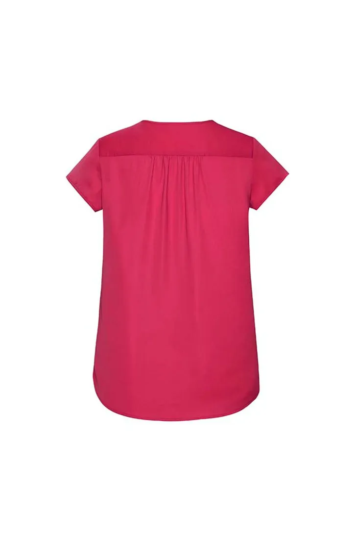 Womens Kayla V-neck Pleat Blouse_11