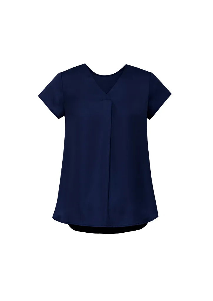 Womens Kayla V-neck Pleat Blouse_12