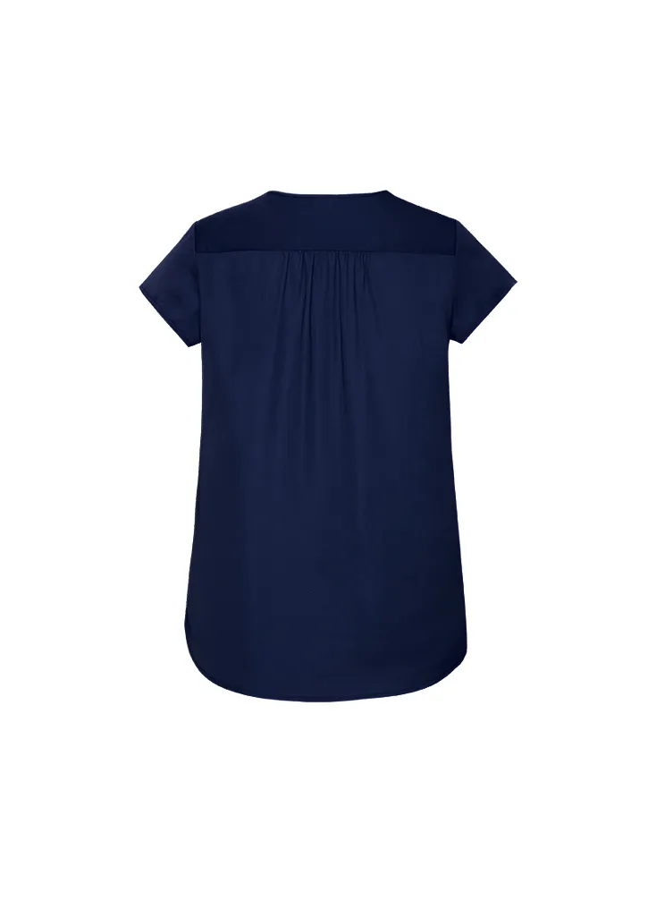 Womens Kayla V-neck Pleat Blouse_13