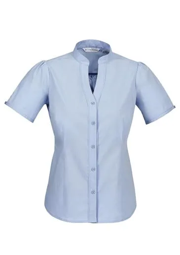 Chevron Ladies Stand Collar Shirt_2