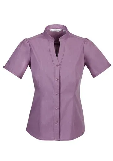 Chevron Ladies Stand Collar Shirt_3